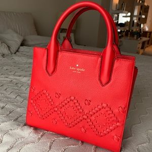 Kate Spade red leather hand bag